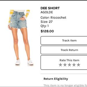 Agolde dee short color ricochet size 27